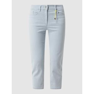 Zerres gestreepte cropped regular fit capri jeans Cora lichtblauw/wit