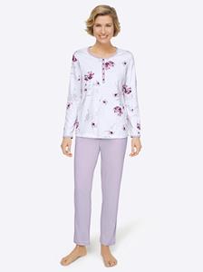 Pyjama in ecru/lila van wäschepur