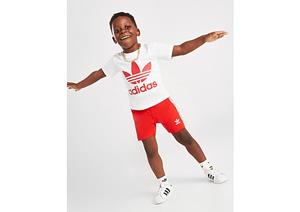 Adidas Trefoil Short en T-shirt Set - White / Vivid Red - Kind
