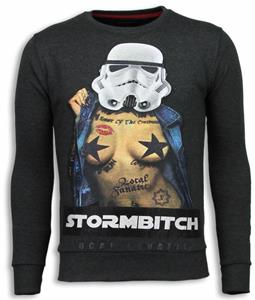 Local Fanatic  Sweatshirt Stormbitch Strass Steinkohle