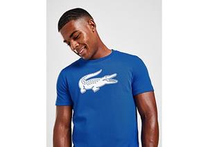 Lacoste Herren Lacoste Sport Krokodil-T-Shirt aus atmungsaktivem Jersey mit 3D Print - Blau / Weiß 