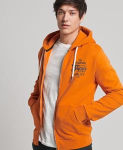 Superdry Workwear hoodie met geschreven opdruk en rits