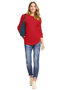 Fijn gebreide trui in rood van Linea Tesini