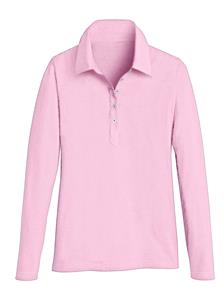 Poloshirt met lange mouwen in roze van heine
