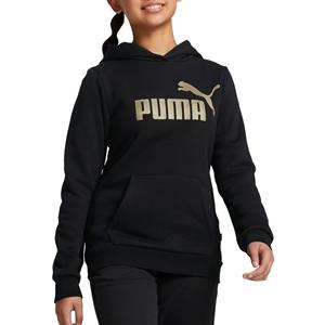 PUMA Ess+ Metallic Logo Fleece-Hoodie Mädchen puma black