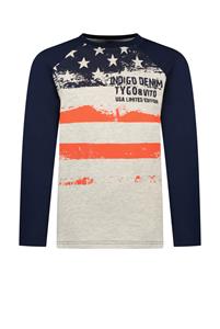 Tygo & Vito Jongens shirt 'USA flag' - Navy blauw