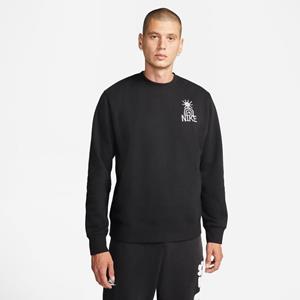 Nike Sweatshirt NSW Fleece Crew - Zwart/Wit