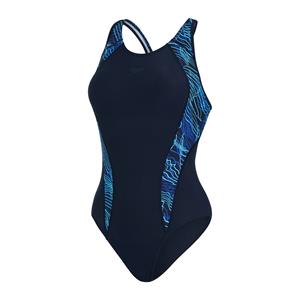 Speedo Allover Panel Laneback Badeanzug Blau für Damen
