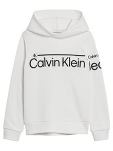 Calvin Klein Boys' Institutional Logo Cotton-Blend Jersey Hoodie - 14 Years