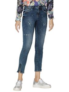 Jeans met modieuze versiering AMY VERMONT Jeansblauw