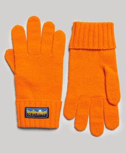 Superdry Vrouwen Radar Handschoenen van Wolmix Oranje Grootte: M/L