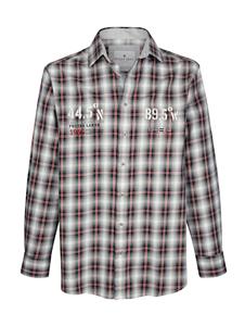 Roger Kent Overhemd met borduursel en print op de borst  Zwart/Rood