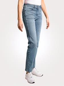 MONA Jeans met zijstrepen  Blauw
