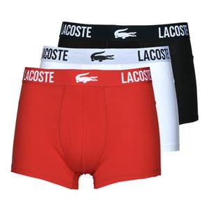 Lacoste 3er Pack Herren Lacoste Trunks mit Logo - Schwarz / Rot / Weiß 