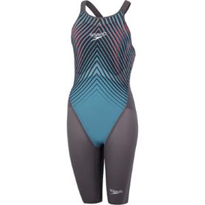 Speedo Fastskin LZR Pure Valor Schwimmanzug mit offenem Rücken Grau/Blau für Damen
