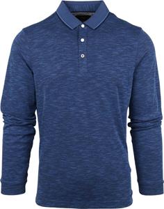 Suitable Long Sleeve Polo Donkerblauw