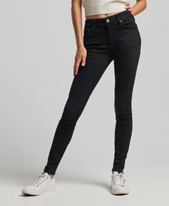 Superdry Vrouwen Vintage Skinny Jeans van Biologisch Katoen met Middelhoge Taille Zwart Grootte: 28/32