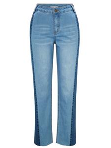 REKEN MAAR Jeans met patchworkdesign  Lichtblauw