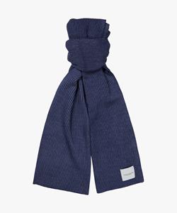 Profuomo heren middenblauw wollen knitted sjaal