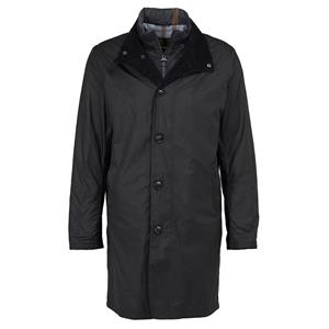 Barbour Heren waxjas Cobalt Mac Black/grey stone