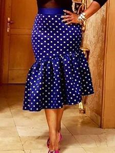 SaraMart Frauen drucken Rock Polka Dot Hohe Taille Vintage Rüschen Büro Damen Elegant Classy Plus Größe Afrikanische Sommerpaket Hip Jupes