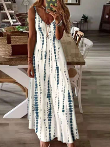 SaraMart 2021 Sommer Europäisches und Amerikanisches Neues Hosenträgerkleid Wish Amazon Tie-Dye Print Large Dress Casual Ro