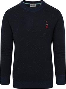 Scotch and Soda Pullover Gespikkeld Donkerblauw