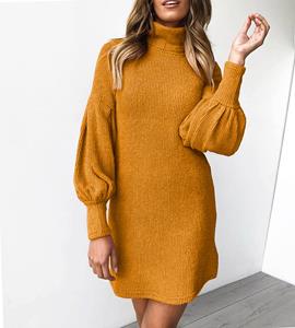 SaraMart Pullover Kleid heißes neues Produkt Herbst und Winter 2020 Mode Thread Rundhals Langarm Tasche Hüfte weibliches Kleid