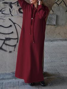 SaraMart Cela Frau im europäischen und amerikanischen Stil reine rbe einches Tament Kapuzenpullover Langarm langer Ro Mode lose beiläufige große langes Kleid