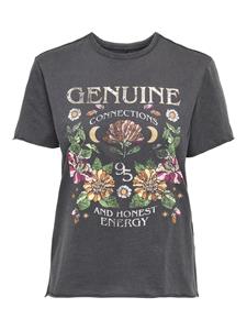 Only Frauen T-Shirt Lucy Flower Genuine in schwarz