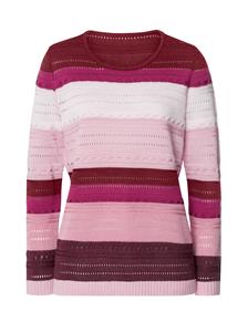 Your Look... for less! Dames Pullover met lange mouwen roze/malve gedessineerd Größe