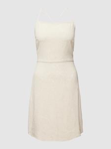 REVIEW Mini-jurk met vierkante hals, model 'LINEN NECKHOLDER'