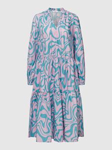 Jake*s Casual Midi-jurk in laagjeslook, model 'Swirl Dress'