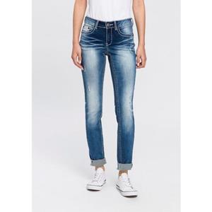 Arizona Skinny-fit-Jeans "mit Kontrastnähten und Pattentaschen", Low Waist