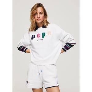 Pepe Jeans Sweater PEG SWEAT, in lässiger Passform mit buntem Markenlogo als Aufnhäher