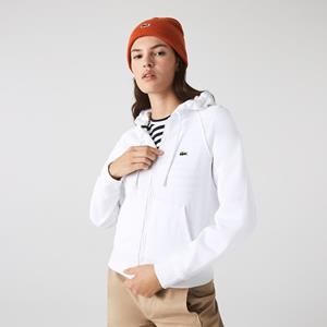Lacoste Damen Lacoste Sweatshirt mit Kapuze aus Bio-Fleece - Weiß 