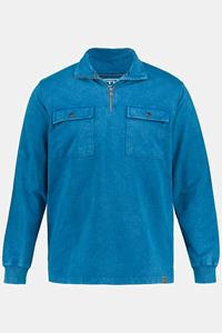 STHUGE Sweatshirt »STHUGE Troyer Vintage Look Stehkragen mit Zipper«