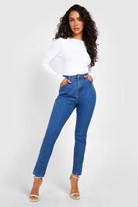 Boohoo Skinny Jeans Met Hoge Taille, Middenblauw