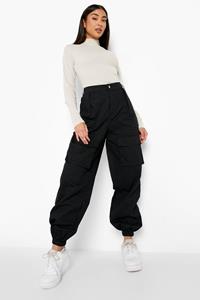 Boohoo Cargo Broek Met Zakken, Black