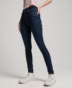 Superdry Female Skinny Jeans met Hoge Taille van Biologisch Katoen Donkerblauw