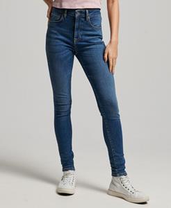 Superdry Vrouwen Skinny Jeans met Hoge Taille van Biologisch Katoen Donkerblauw Grootte: 28/30
