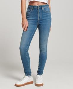 Superdry Female Skinny Jeans met Hoge Taille van Biologisch Katoen Blauw Grootte: 28/32