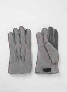 Ugg Contrast waterafstotende handschoenen van schapensuède en leer