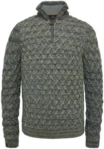 Vanguard Pullover Knitted Half Zip Grau Melange