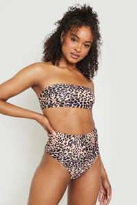 Boohoo Luipaardprint Bandeau Bikini Top, Leopard