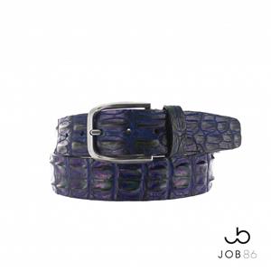 JOB86 Handpainted krokodillen riem | Blauw