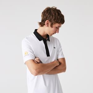 Lacoste Herren  Sport Tennis-Poloshirt aus ultra-Dry Jersey - Weiß / Schwarz 