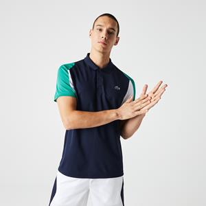 Lacoste Herren  Sport Tennis Poloshirt aus resistentem Piqué - Navy Blau / Grün / Weiß 