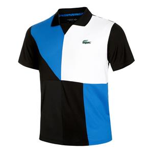 Lacoste Sport Ultradry poloshirt met kleurvlakken voor heren, zwart-blauw
