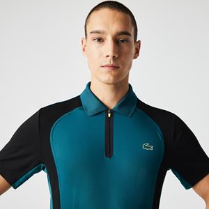 Lacoste Thermoregulierendes Herren Tennis-Poloshirt aus Piqué  Sport - Grün / Schwarz 